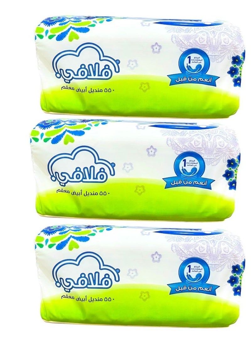 فاين فلافي عبوة مناديل ناعمة للوجه، 550 منديلًا، عبوة من 3 قطع - Image 1